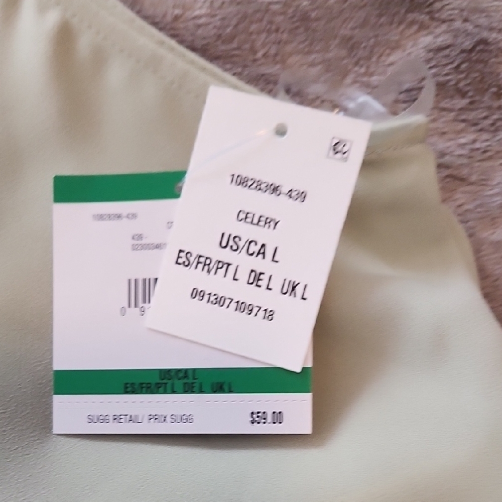 Kasper Green Tie Front Sleeveless Blouse - Picture 4 of 7